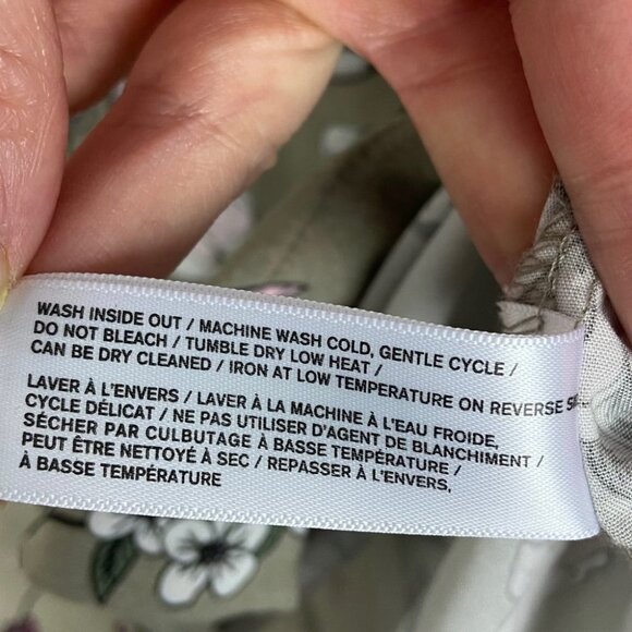 FIG Vog Blouse Floral Lyocell Tan Small Button Up Size Small Short Sleeve Top - Picture 5 of 9